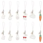 12Pcs 6 Style Alloy Enamel Mobile Straps