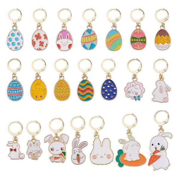 Easter Rabbit & Egg Alloy Enamel Locking Stitch Markers