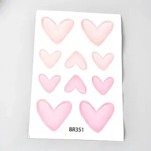 PVC Self Adhesive Heart Pattern Stickers