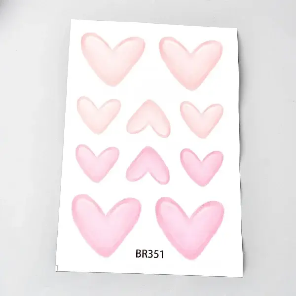 PVC Self Adhesive Heart Pattern Stickers