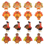 16Pcs 4 Styles Thanksgiving Day Opaque Acrylic Pendants