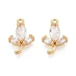 Brass Micro Pave Cubic Zirconia Pendants