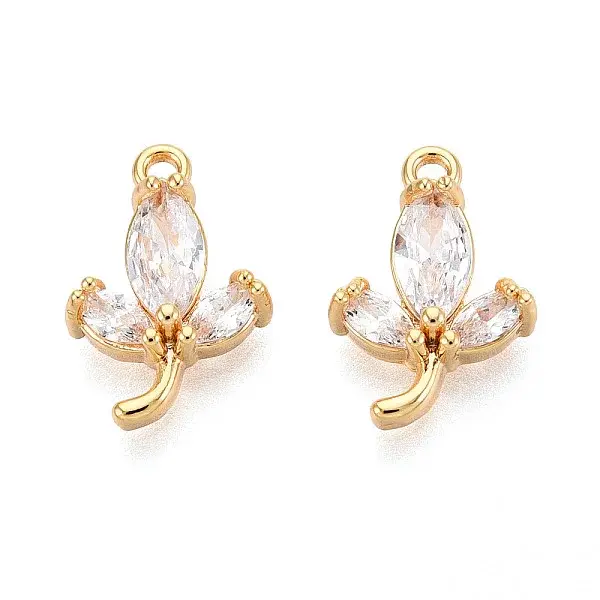 Brass Micro Pave Cubic Zirconia Pendants