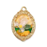 Rack Plating Alloy Enamel Pendants