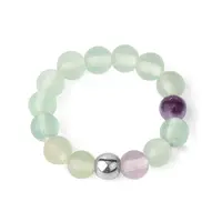 4MM Round Natural Fluorite Beaded Stretch Rings