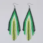 Handmade Glass Seed Beads Tassel Dangle Earrings