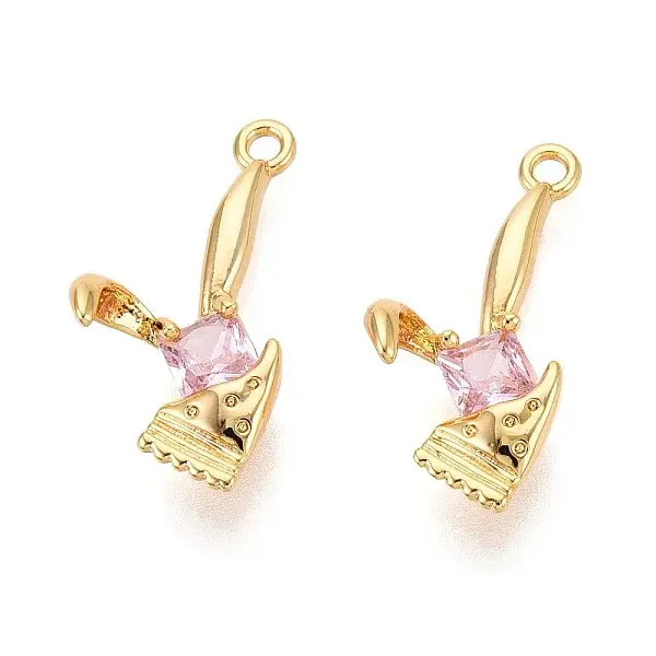 Brass Micro Pave Cubic Zirconia Pendants