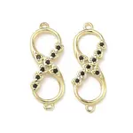 Brass Micro Pave Cubic Zirconia Heart Infinity Connector Charms