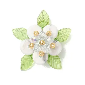 Natural Howlite & Glass Pendants