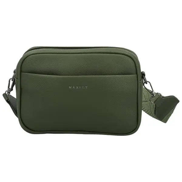 Stylová dámská koženková crossbody kabelka MaxFly Tarja, tmavě zelená