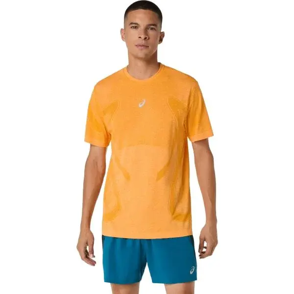 ASICS ROAD SEAMLESS SS TOP Pánské běžecké triko, oranžová, velikost