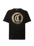 Just Cavalli Tričko 'ROUND SNAKE'  zlatá / čierna