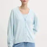 Svetr s příměsí vlny Guess Jeans modrá barva, lehký, W4BR16 Z3HO2
