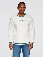 Ombre Men's sweatshirt with raglan sleeves and contrasting details - white