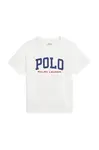 Dětské bavlněné tričko Polo Ralph Lauren bílá barva, s potiskem, 322958159002