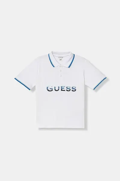 Guess Detská bavlnená polokošeľa Guess