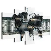 artgeist MALBA NA PLÁTNĚ, abstraktní, mapa světa, 200/100/1.2 cm