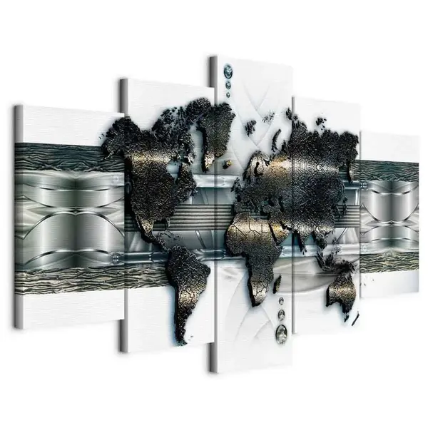artgeist MALBA NA PLÁTNĚ, abstraktní, mapa světa, 200/100/1.2 cm