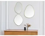 Set nástenných zrkadiel (3 ks) Viola, zlaté%