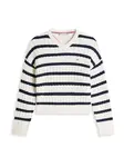TOMMY HILFIGER Sveter  čierna / biela