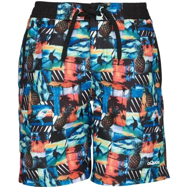 AQUOS GILLON Chlapčenské kúpacie šortky, čierna, veľkosť 140-146