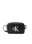 Calvin Klein Taška cez rameno 'Contrast Monogram Camera'  čierna / biela