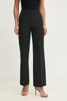 Kalhoty Sisley dámské, černá barva, jednoduché, high waist, 4KVXLF02I