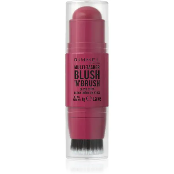 Rimmel Multi-Tasker Blush'N'brush lícenka v tyčinke so štetcom odtieň 200 Fushia Glam 8 g
