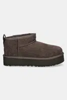 Dětské semišové sněhule UGG CLASSIC ULTRA MINI PLATFORM černá barva, 1157791K