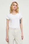 Bavlněné tričko G-Star Raw dámské, bílá barva, D24533-4107