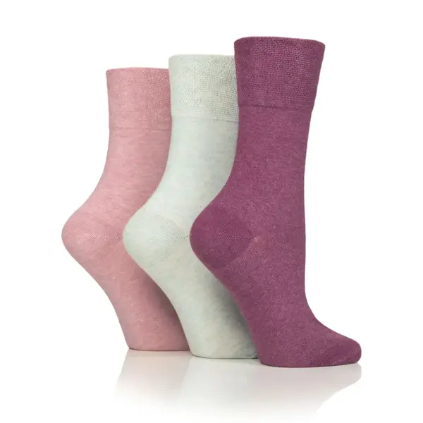 IOMI Gentle Grip dámske Diabetik ponožky MENTOLOVO RUŽOVÝ mix
