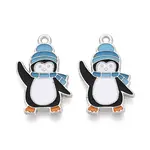 Rack Plating Alloy Enamel Penguin Pendants