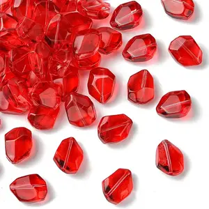 50Pcs Transparent Spray Paint Glass Beads