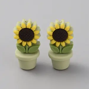 Sunflower Flowerpot Food Grade Eco-Friendly Silicone Beads