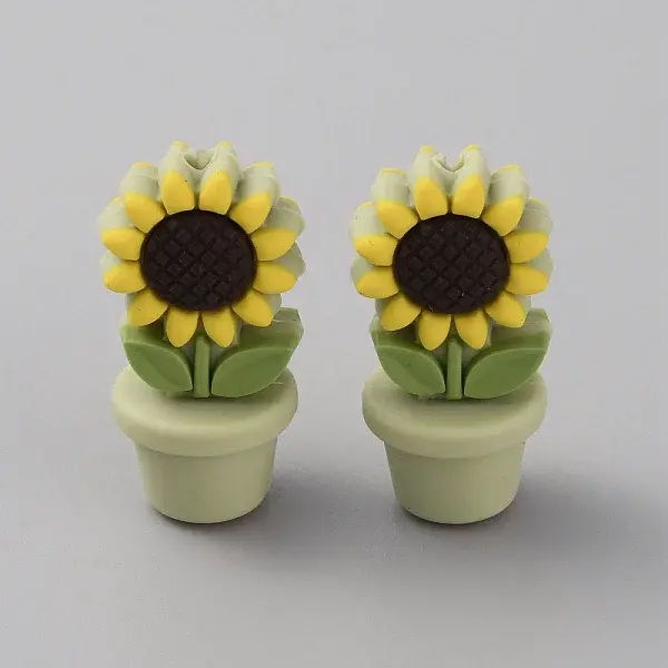 Sunflower Flowerpot Food Grade Eco-Friendly Silicone Beads