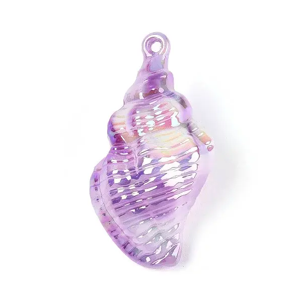 UV Plating Opaque Acrylic Shell Shape Big Pendants