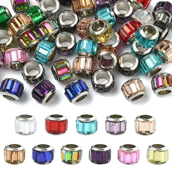 50Pcs Glass European Beads