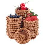 50Pcs Hand-Woven Plastic Mini Rattan Basket Ornaments