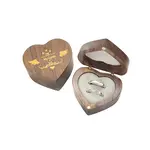 Heart Wood Couple Ring Storage Box
