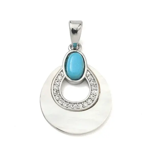 Brass Micro Pave Clear Cubic Zirconia Pendants