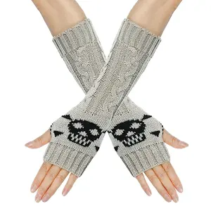 Acrylic Fiber Knitted Mittens Fingerless Gloves