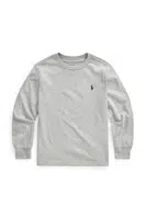 Dětské bavlněné tričko s dlouhým rukávem Polo Ralph Lauren šedá barva, 322843804005