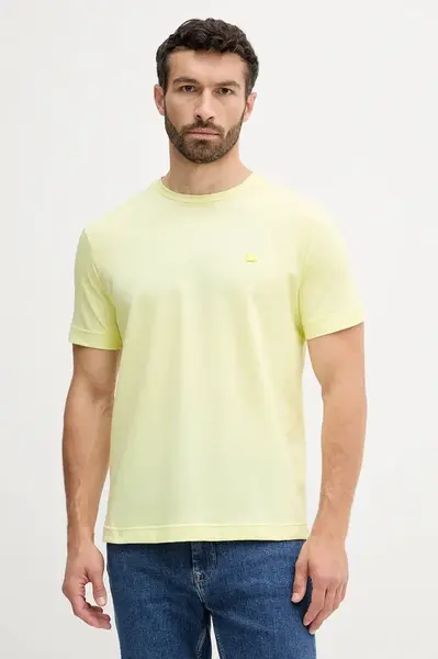 Bavlněné tričko United Colors of Benetton pánské, žlutá barva, 3M4WU1088