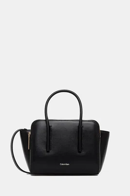 Kožená kabelka Calvin Klein černá barva, LV04F3057G