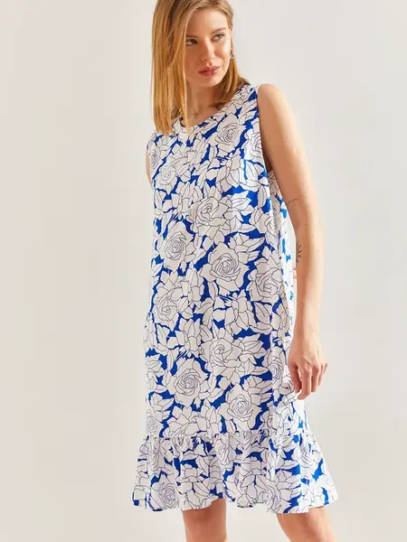 Bianco Lucci Šaty  modrá / biela