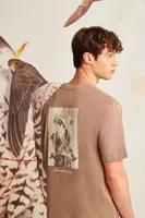 Bavlněné tričko Medicine pánské, béžová barva, s potiskem