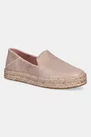 Espadrilky Toms PALE ROSE METALLIC SUEDE růžová barva, 10021868