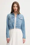 Džínová bunda Calvin Klein Jeans modrá barva, přechodná, J20J225184