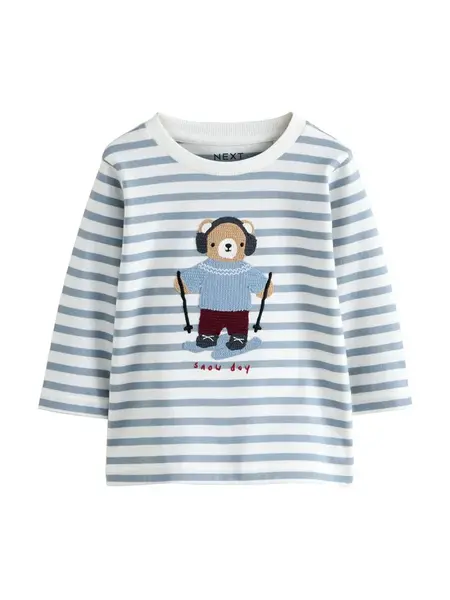 Next Tričko  modrá / modrozelená / hnedá / biela