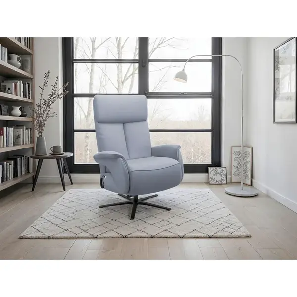 Sit & More RELAXAČNÍ KŘESLO, kůže, šedomodrá